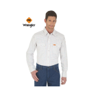 WRANGLER FR130WH MENS FR PLAID LONG SLEEVE WORK SHIRT WHITE
