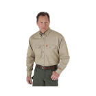 WRANGLER FR3W10K MENS RIGGS FR TWILL WORK SHIRT KHAKI