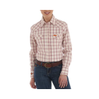 WRANGLER FRLW09K WOMENS FR PLAID LONG SLEEVE WORK SHIRT PINK