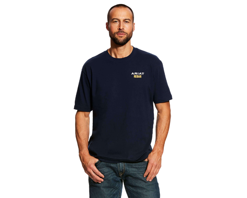 Ariat Clothing 10025410 MNS REBAR COTTONSTRONG SS LOGO