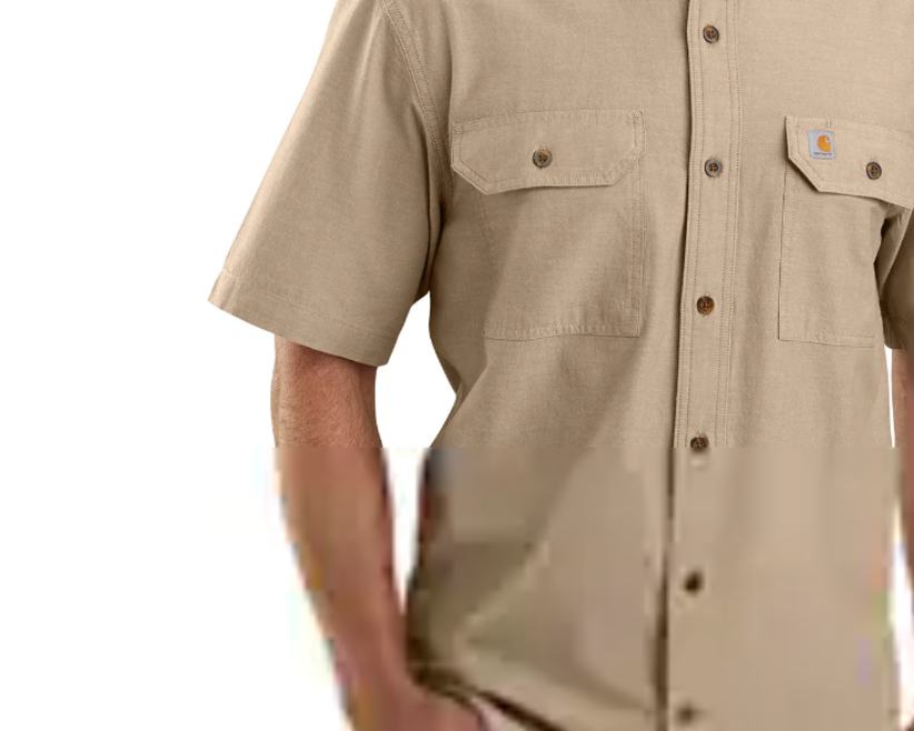 CARHARTT 104369 MENS LOOSE FIT MIDWEIGHT CHAMBRAY SS SHIRT DARK