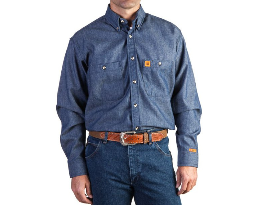 Arizona Men's Blue Long Sleeve Button Denim Work Shirt Pockets Size 5XLT  Tall | eBay