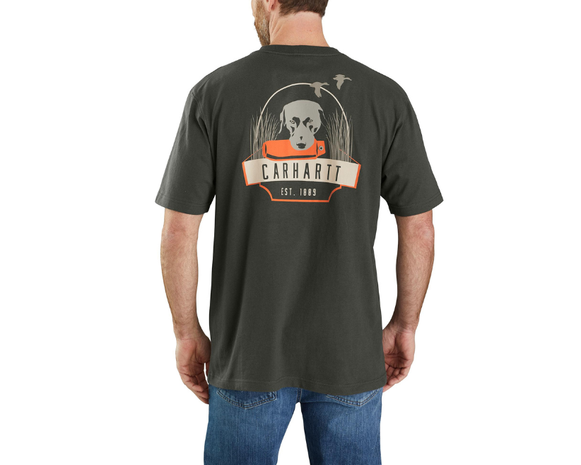 Carhartt Relaxed Heavyweight Dog Graphic T-Shirt for Men in Green