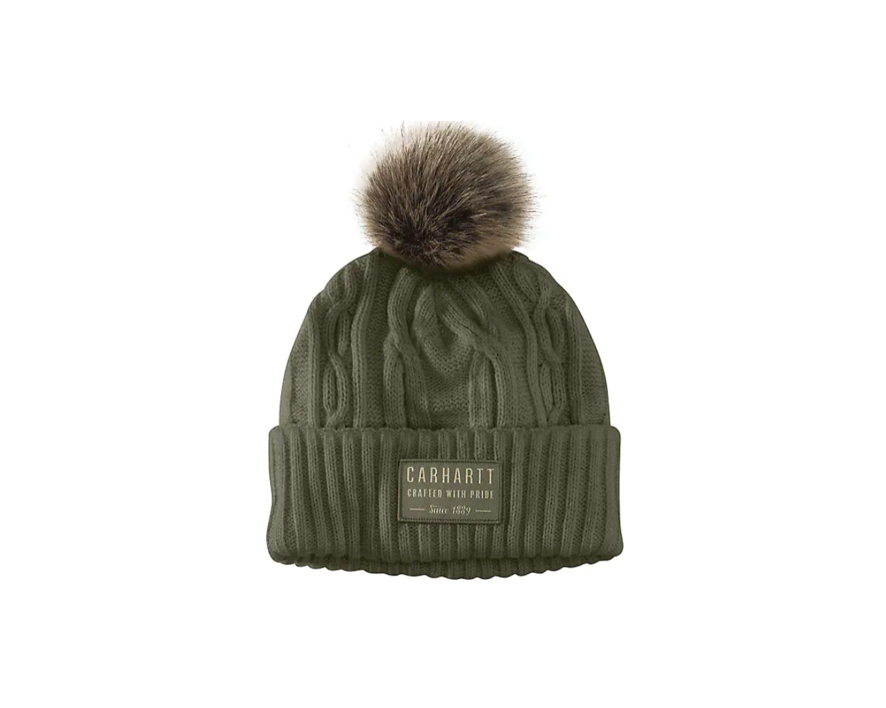 carhartt cable knit pom hat