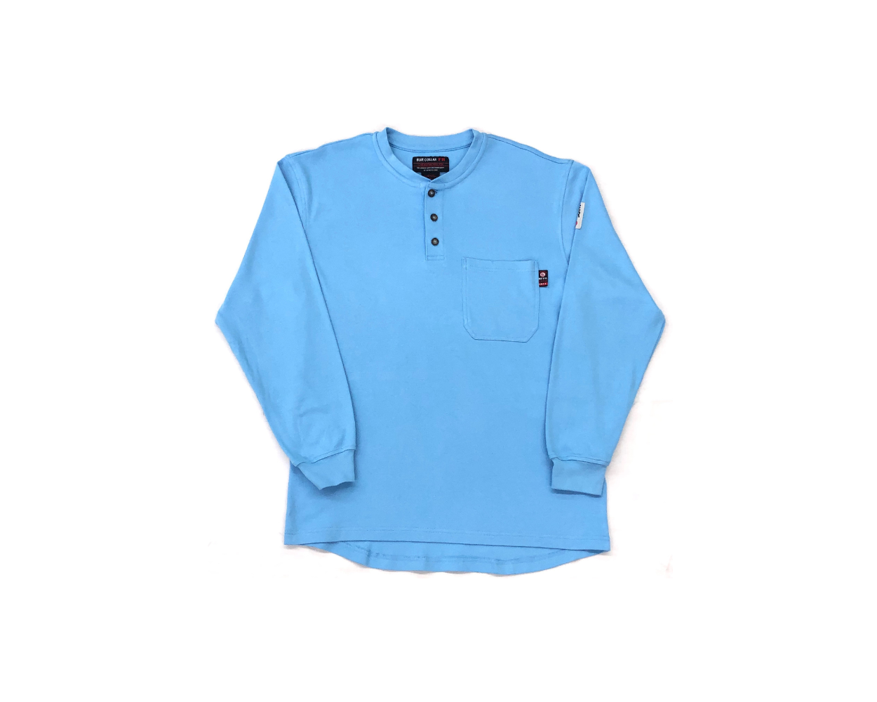 BLUE COLLAR FR BC0204FR LB MENS 100 COTTON FR CREW NECK T SHIRT LIGHT BLUE