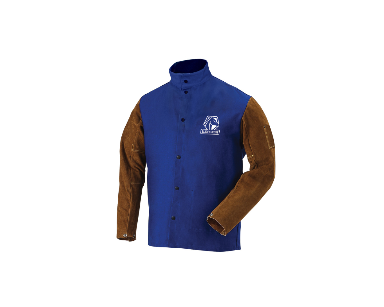 BLACK STALLION FRB9 30C BS FR COTTON COWHIDE HYBRID WELDING JACKET ROYAL BLUE