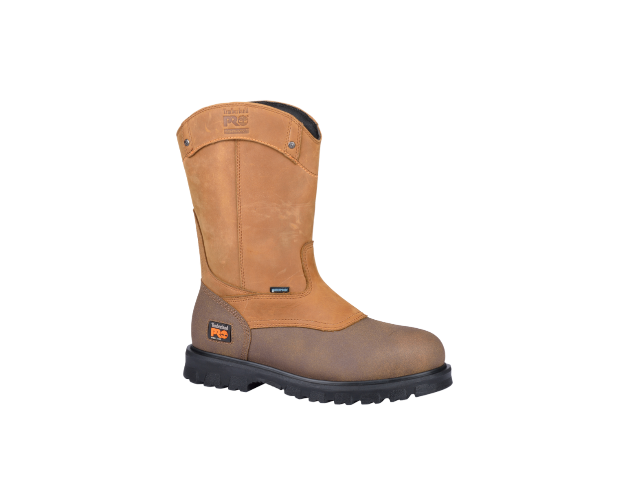 Timberland pull on steel toe boots discount
