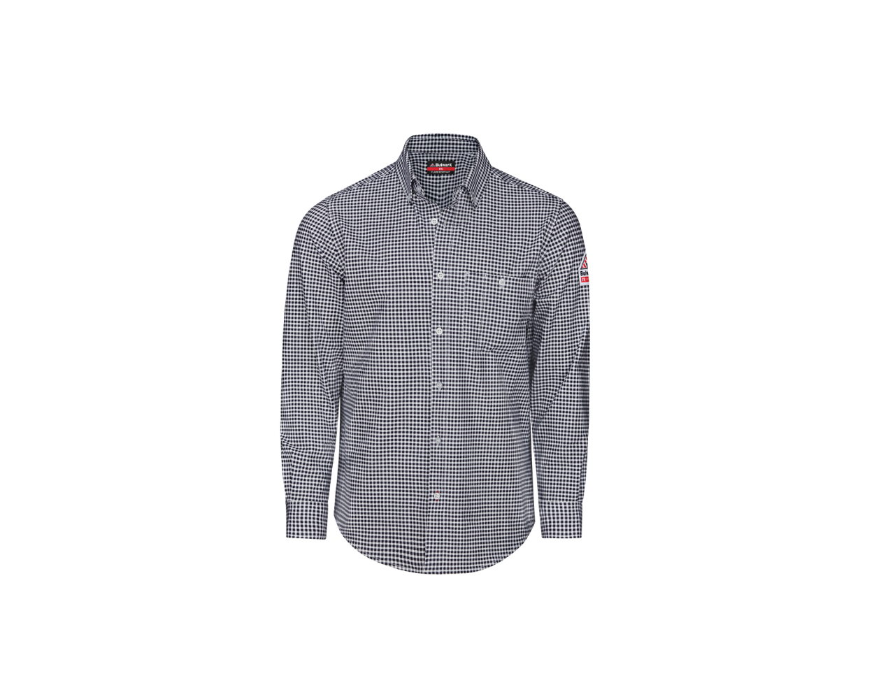 BULWARK STG2NV MENS FR PRINTED KNIT LONG SLEEVE SHIRT NAVY