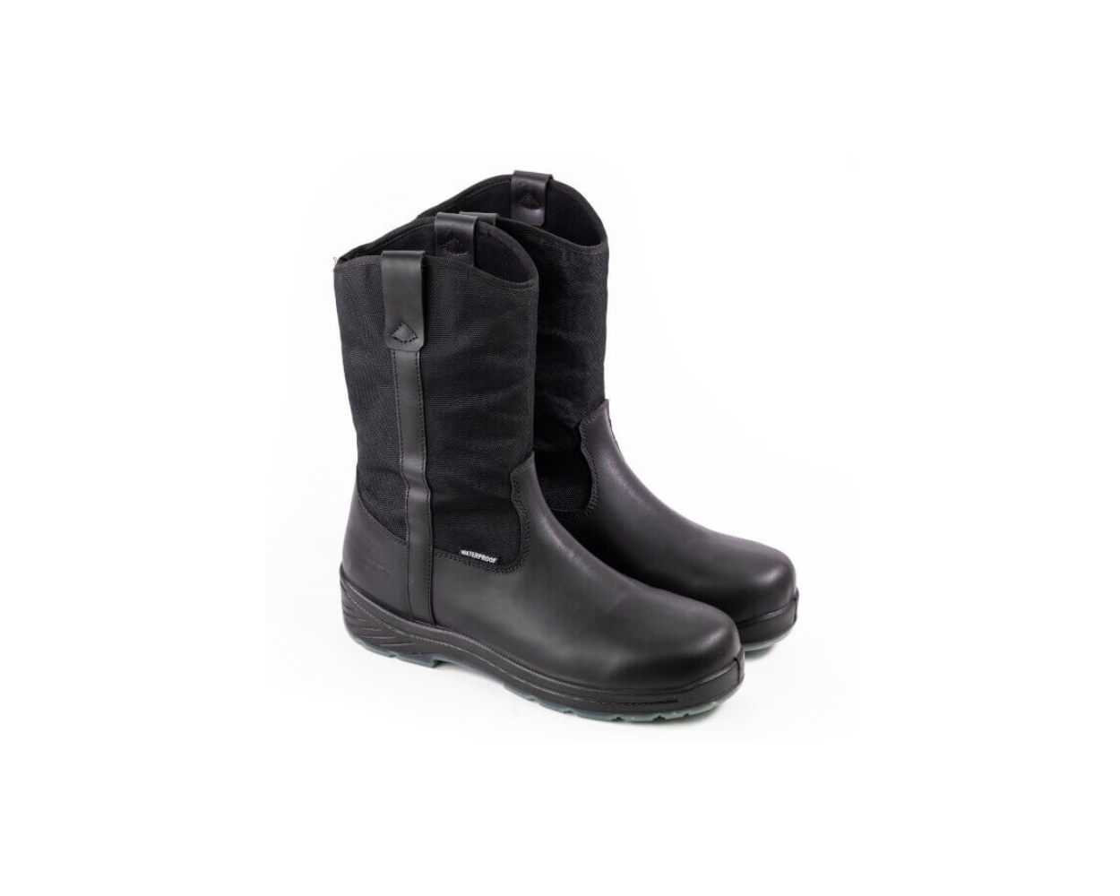 Mens black pull on work boots on sale