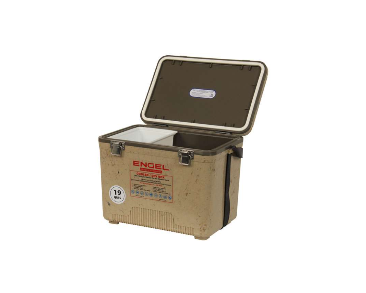 Engel 19 Cooler/Dry Box With Rod Holders Tan