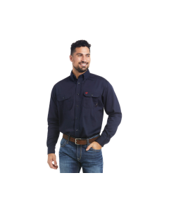 ARIAT 10018816 MENS FR SOLID LONG SLEEVE WORK SHIRT NAVY