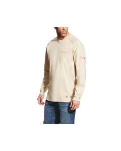 ARIAT 10022328 MENS FR AIR CREW LONG SLEEVE T-SHIRT SAND