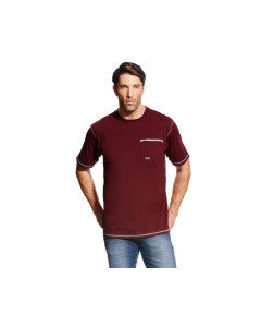 ARIAT 10022426 MENS REBAR WORKMAN T-SHIRT, MALBEC