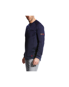 ARIAT 10022597 MENS FR AIR HENLEY LONG SLEEVE TOP NAVY