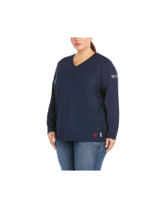 ARIAT 10022698 WOMENS FR AC CREW LONG SLEEVE T-SHIRT NAVY