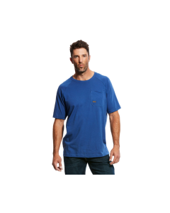 ARIAT 10025377 MENS REBAR COTTON STRONG T-SHIRT, METAL BLUE