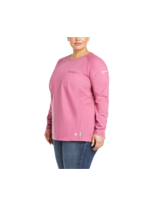 ARIAT 10025379 WOMENS FR AIR CREW LONG SLEEVE T-SHIRT ROSE