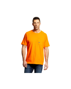 ARIAT 10025385 MENS REBAR COTTON STRONG T-SHIRT, SAFETY ORANGE