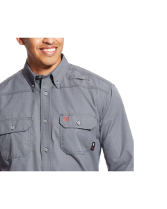 ARIAT 10025429 MENS FR FEATHERLIGHT LONG SLEEVE WORK SHIRT GREY