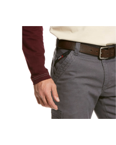 ARIAT 10027709 MENS FR M5 STRAIGHT STRETCH DURALIGHT CANVAS STACKABLE STRAIGHT LEG PANT, IRON GRAY