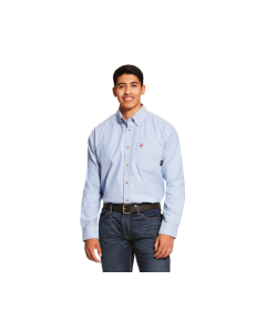 ARIAT 10027886 MENS FR SOLID TWILL WORK SHIRT BLUE