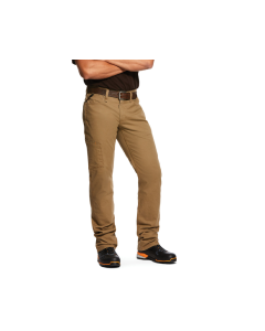 ARIAT 10030239 MENS REBAR M4 LOW RISE DURASTRETCH MADE TOUGH STACKABLE STRAIGHT LEG PANT, FIELD KHAKI