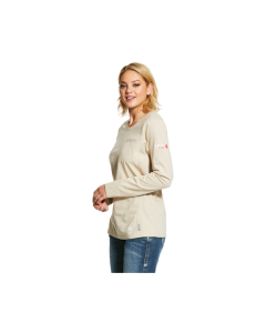ARIAT 10031020 WOMENS FR AIR CREW LONG SLEEVE T-SHIRT SAND