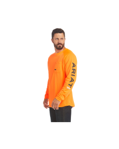 ARIAT 10031034 MENS REBAR HEAT FIGHTER LS T-SHIRT NEON