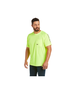 ARIAT 10031037 MENS REBAR HEAT FIGHTER SS T-SHIRT NEON