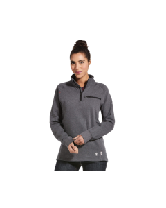 ARIAT 10032841 WOMENS FR REV 1/4 ZIP TOP CHARCOAL