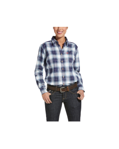 ARIAT 10033163 WOMENS FR ADINA LONG SLEEVE WORK SHIRT BLUE