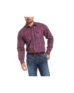 ARIAT 10033198 MENS FR COLQUITT RETRO LONG SLEEVE WORK SHIRT RED