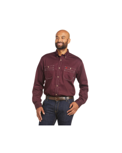 ARIAT 10035432 MENS FR VENTED LONG SLEEVE WORK SHIRT MALBEC