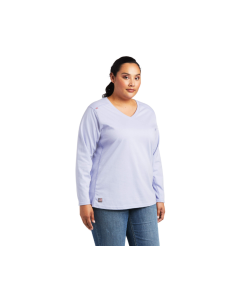 ARIAT 10039387 WOMENS FR AC CREW LONG SLEEVE T-SHIRT LAVENDER