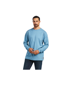 ARIAT 10039398 MENS FR AC CREW LONG SLEEVE T-SHIRT BLUE