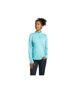 ARIAT 10039541 WOMENS REBAR EVOLVE 1/2 ZIP LONG SLEEVE T-SHIRT BLUE