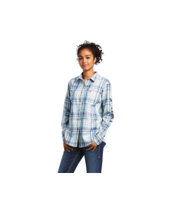 ARIAT 10039657 WOMENS FR SABINE LOGO LONG SLEEVE WORK SHIRT AQUA