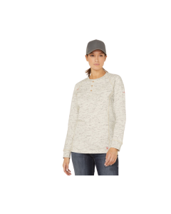 ARIAT 10039892 WOMENS FR SPACE DYE AIR HENLEY LONG SLEEVE SHIRT GREY