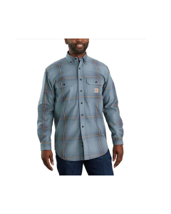 CARHARTT 104507 MENS FR FORCE RUGGED FLEX LOOSE FIT TWILL LS PLAID SHIRT