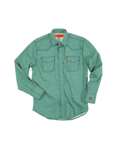 WRANGLER FR149GN MENS FR LONG SLEEVE WORK SHIRT GREEN