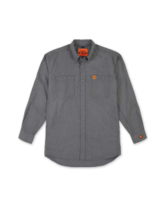 WRANGLER FR3W01G MENS FR TWILL LONG SLEEVE WORK SHIRT GREY