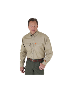 WRANGLER FR3W10K MENS RIGGS FR TWILL WORK SHIRT KHAKI