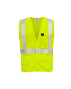 IRONWEAR 1284FR-LZ MENS SAFETY VEST, LIME, FR, CLASS 2