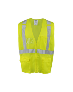 IRONWEAR 1284FR-LZ-RD CLASS 2 HI-VIS SAFETY VEST (ANSI) POLYESTER MESH, LIME