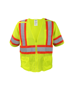 IRONWEAR 1293FR-LZ-RD CLASS 3 HI-VIS FLAME RESISTANT SAFETY VEST, LIME
