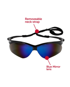 NEMESIS 14481 BLUE MIRROR LENS Z87 SAFETY GLASSES