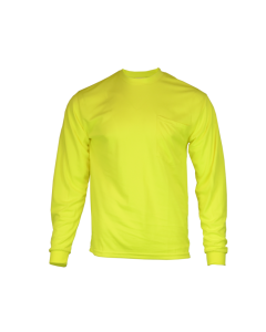 IRONWEAR 1802L POLYESTER LONG SLEEVE CREW NECK SAFETY SHIRT WITH POCKET