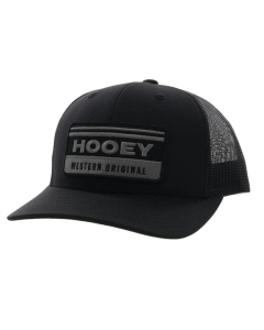HOOEY 2235T-BK HORIZON BLACK W/BLACK AND GREY PATCH HAT