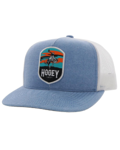 HOOEY 2244TBL-WH-01 MENS CHEYENNE CAP, BLU/WH