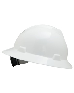 MSA 475369 WHITE V-GARD HAT W/RATCHSLOTTE